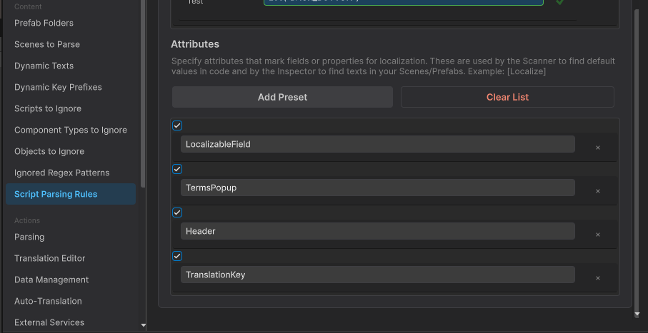 Bridge Class Generator Settings